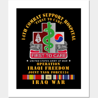 14th Combat Support Hospital w Iraq SVC Ribbons - OIF Posters and Art